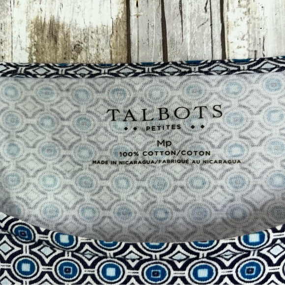 Talbots Blue Mixed Print Long Sleeve - Picture 4 of 4